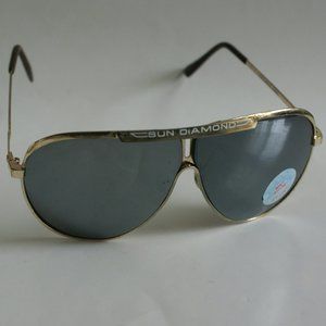 NWT True Vintage 80's inv classic pilot aviator w/"SUN DIAMOND" logo sunglasses